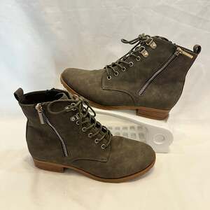 Market & Spruce Olive Green Lace-Up Combat Boots US7.5 EU38